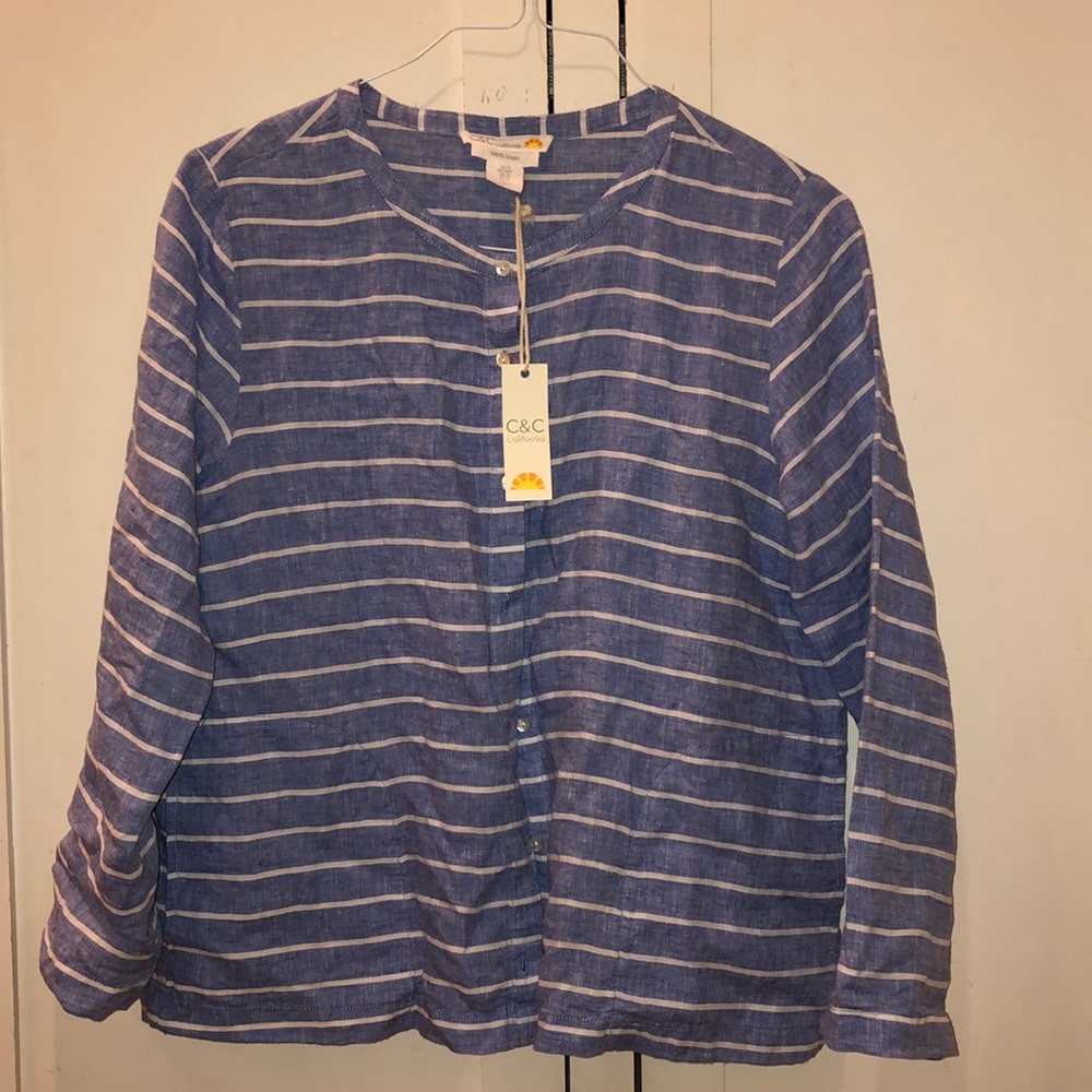C&C California linen blouse jacket, medium